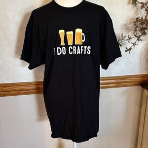 Black Graphic Gildan  T-Shirt with Beer Design size large